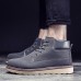 Men Casual Comfortable Leather Lace Up Boots