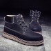 Men Casual Comfortable Leather Lace Up Boots