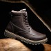 Men Retro Warm Plush Lining Leather Ankle Boots