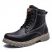 Men Retro Warm Plush Lining Leather Ankle Boots