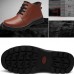 Mens Thick Warm Genuine Leather Shoes Wearproof Sneakers