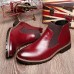 Men Comfortable Genuine Leather Elastic Band Ankle Boots