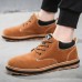 Men Warm Plush Lining Casual Lace Up Ankle Boots