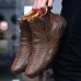 Men Slip Resistance Side Zipper Leather Ankle Boots