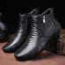 Men Slip Resistance Side Zipper Leather Ankle Boots