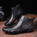 Men Slip Resistance Side Zipper Leather Ankle Boots