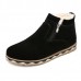 Winter Men Side Zipper Fur Lining Warm Plush Casual Boots