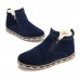 Winter Men Side Zipper Fur Lining Warm Plush Casual Boots