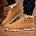 Winter Men Side Zipper Fur Lining Warm Plush Casual Boots