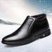 Men Soft Warm Plush Lining Casual Business Ankle Boots