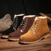 Men Coton Boots Fur Lining Keep Warm Plush High Top Outdoor Shoes