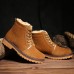 Men Coton Boots Fur Lining Keep Warm Plush High Top Outdoor Shoes