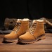 Men Coton Boots Fur Lining Keep Warm Plush High Top Outdoor Shoes