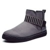 Men Hook Loop Stripe Elastic Band Comfortable Suede Ankle Boots