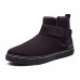 Men Hook Loop Stripe Elastic Band Comfortable Suede Ankle Boots