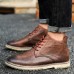 Big Size Men Stitching Retro Style Ankle Boots