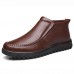 Men Casual Daily Warm Lining Leather Ankle Boots