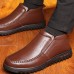 Men Casual Daily Warm Lining Leather Ankle Boots