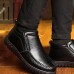 Men Casual Daily Warm Lining Leather Ankle Boots