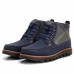 Men Comfortable Hand Stitching Plaid High Top Boots