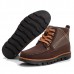 Men Comfortable Hand Stitching Plaid High Top Boots