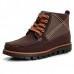 Men Comfortable Hand Stitching Plaid High Top Boots