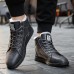 Men Casual Soft Wool Lining Lace Up Ankle Boots