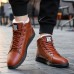 Men Casual Soft Wool Lining Lace Up Ankle Boots