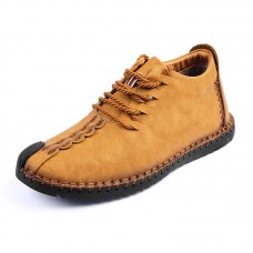 Menico Big Size Men Comfortable Leather Hand Stitching Ankle Boots