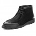 Men Casual Business Suede Genuine Leather Brogue Style Lace Up Boots