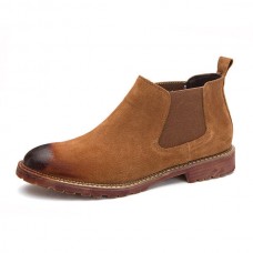 Men England Style Suede Leather Soft Sole Ankle Boots