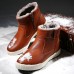 Warm Faux Fur Lining Zipper Round Toe Ankle Short Boots For Men