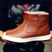 Warm Faux Fur Lining Zipper Round Toe Ankle Short Boots For Men