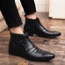 Men Casual Genuine Leather Pointed Toe Business Ankle Boots