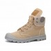 Lace Up Warm Wool Lining Round Toe Soft Sole Short Boots For Men