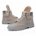 Lace Up Warm Wool Lining Round Toe Soft Sole Short Boots For Men