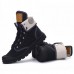 Lace Up Warm Wool Lining Round Toe Soft Sole Short Boots For Men