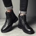 Men Casual Soft Lace Up Leather Ankle Boots