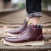 Men Casual Soft Leather Ankle Boots Lace Up Boots Moc Toe Shoes