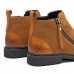 Men Casual Elegant Cap Toe Suede Genuine Leather Side Zipper Boots