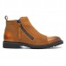 Men Casual Elegant Cap Toe Suede Genuine Leather Side Zipper Boots