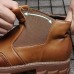 Men Retro Soft Classic Brogue Leather Chelsea Ankle Boots