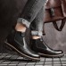 Men Retro Soft Classic Brogue Leather Chelsea Ankle Boots