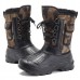 US Size 8-11 Men Shoes Camo Hunting Boots Waterproof Faux Fur Lining Rubber Toe