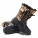 US Size 8-11 Men Shoes Camo Hunting Boots Waterproof Faux Fur Lining Rubber Toe