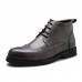 Men Microfiber Brogue Carved Casual Business Ankle Boots