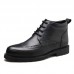 Men Microfiber Brogue Carved Casual Business Ankle Boots