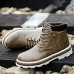 Men Vintage Soft Lace Up Leather Ankle Boots