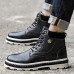 Men Vintage Soft Lace Up Leather Ankle Boots