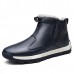 Men Comfy Genuine Leather Slip Resistance Warm Fur Lining Snow Boots